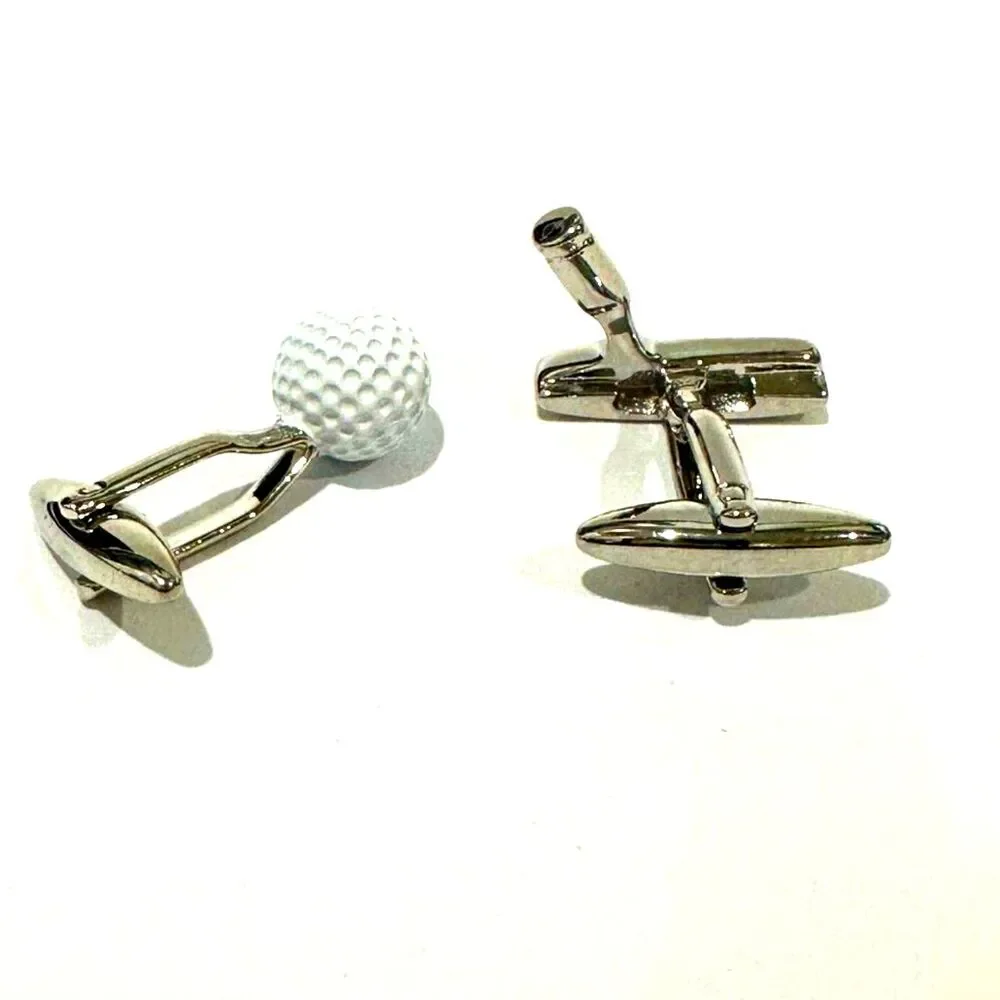 Golf Ball & Putter Cufflinks Cuff Links